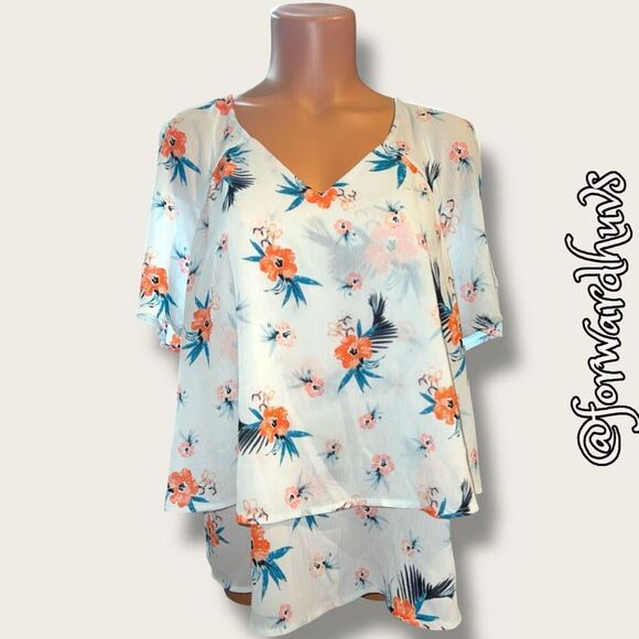 Juicy Couture Layered Cold-Shoulder Top Size Large - Picture 1 of 11